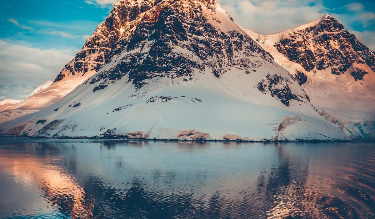 Snow-capped mountains in Antarctica